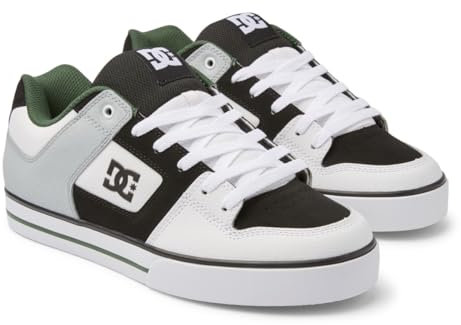 DC Shoes Herren Pure Sneaker, White/Black/Green, 45 EU