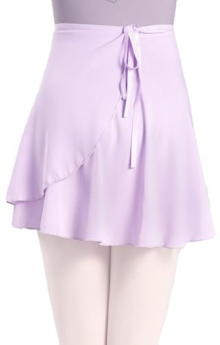 Daydance Grembiule da danza per bambine e donne, in chiffon trasparente, per body da danza, Lilla-alta qualità, M