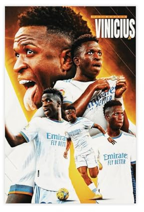MEZUMI VinIcius Jr 1 Leinwand-Poster, Schlafzimmer-Dekor, Sportlandschaft, Büro, Raumdekoration, Geschenk, ungerahmt, 40 x 60 cm