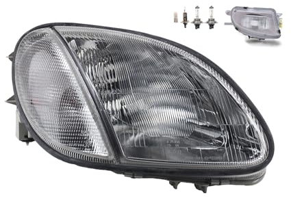 Johns, Scheinwerfer Halogen Front passend für Mercedes R170 SLK 09/1996-04 H7 H7 Rechts + Nebelscheinwerfer + Leuchtmittel