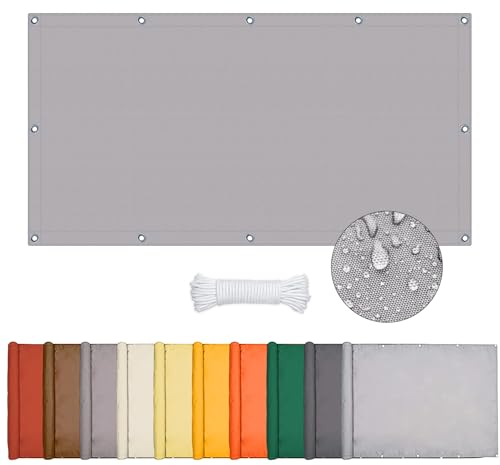 ONESHLEE Vela Ombreggiante Impermeabile, Telo Ombreggiante Con Occhiellato, Tenda A Vela Per Esterno Sole Giardino (1.5 * 2m, Grigio Chiaro)