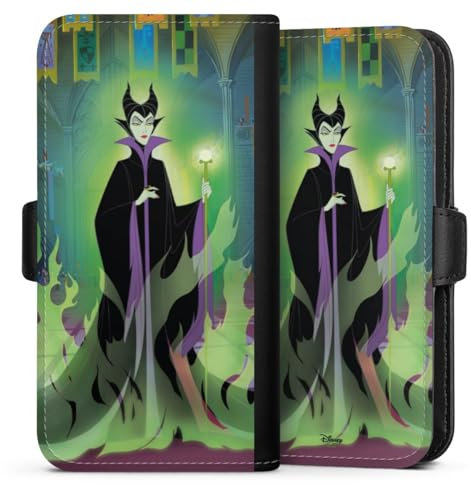 Flip Case kompatibel mit Samsung Galaxy S24 Ultra Handyhülle aus Kunst Leder schwarz Klapphülle Maleficent Dornröschen Disney