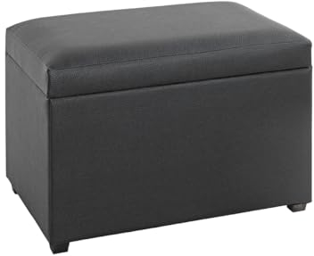 HAKU Möbel Sitztruhe schwarz, Kunstleder, MDF - Maße: B 58 cm x H 42 cm x T 39 cm, Style: Modern