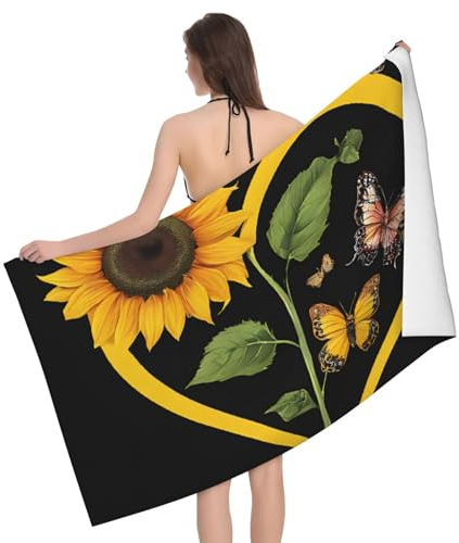 ASPOIJHN Schnell trocknende Badetücher (Blessed To Be Called Nana-Sonnenblume), perfekt für Reisen, Schwimmen, Camping, Fitness, Sport, Yoga (80 x 130 cm)