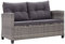 2-Sitzer-Gartensofa mit Kissen,Lounge-Sofa,Schlafsofas,Heimdekoration,Sofa-Sets,Entspannungssofa,Rezeption Sofa,Zentrales Sofa,für Büros,Salons,Lounges,Empfangsräume,gsräume, Grau 124 cm Poly Rattan
