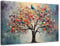 Arte da parete colorata con albero della vita per soggiorno, decorazione astratta con albero in fiore, immagini di natura, albero floreale, stampe su tela, opere d'arte moderna per camera da letto,