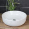 Rundes Aufsatzwaschbecken, 45 cm Durchmesser, 14 cm Höhe, Weiß, Keramik Waschbecken modern Badezimmer Gäste WC Waschschale groß