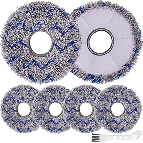EATBALE Mop Pads Replacement Parts for Ecovacs Deebot X1 OMNI/Deebot X1 Turbo Robot Vacuum Cleaner, Accessories Cleaning Cloth Wipes Washable and Reusable with Cleaning Brush (6Pcs)