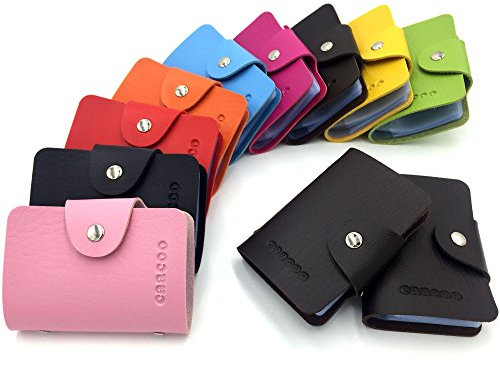 AirZyx Porte Carte Femme Homme Porte Carte de Credit Femme Homme 24 Fentes (Marron)