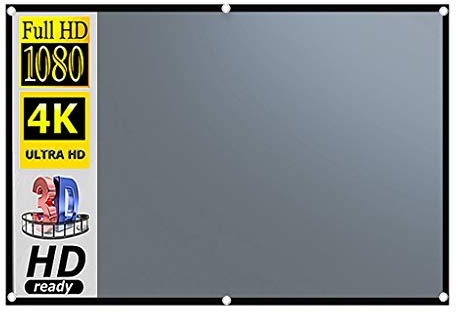 Projector Screen 4:3 Projector Anti Light Curtain 84/100/ 110 Portable 3D Projection Screen with Black Border and Holes(60 inch)