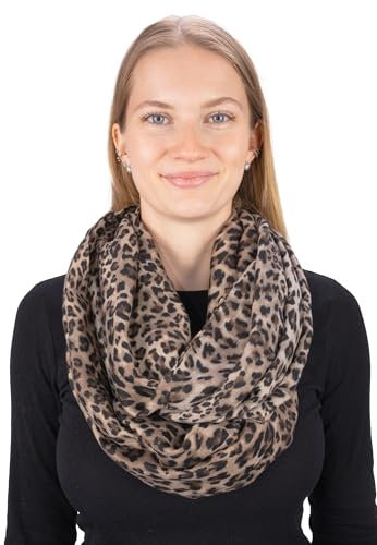 Seasons of April Leichter & weicher Damen Schal Leo Loop Schlauchschal - Jasmine (V40 Beige)