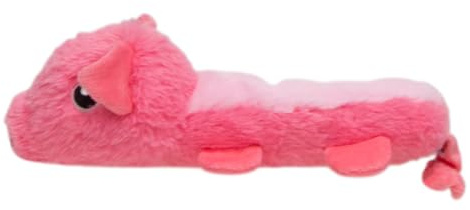 JACK AND VANILLA Interaktives Pink Pig Hunde- oder Katzenspielzeug mit integrierter Pfeife, weich und langlebig, leicht zu reinigen, 24 cm, Pink, für alle Rassen