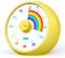 Visueller Timer für Kinder, 60-Minuten Countdown für Klassenzimmer Büro Küche, Schreibtisch Timer Kinder Zeitmanagement Tools mit leisem Betrieb, Tomato Time Tool Regenbogenmuster (Gelb)