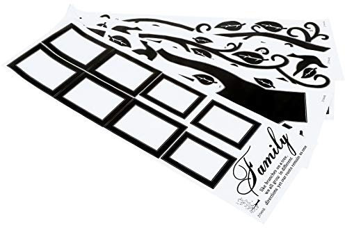 Natureinspired Familien-Bilderrahmen-Baum-Wandaufkleber für Heimdekoration, entfernbarer Wandaufkleber mit selbstklebender Klebefläche, 4 Aufkleber, PVC-Material