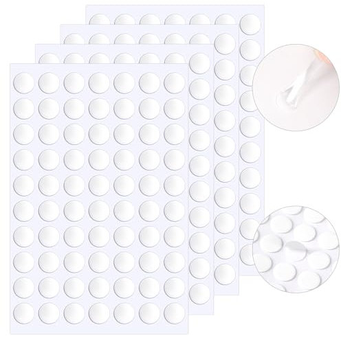 JANYUN 140 Stück doppelseitige Klebepunkte, entfernbarer, runder Kitt, transparentes doppelseitiges Klebeband zum Basteln, spurloses Klebeband (15 mm)