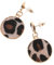 OATIPHO Acrylschmuck geometrische ohrringe vintage ohrringe kolczyki damskie Leopard pattern earrings Round earrings ohrstäbchen Ohrring mit Leopardenmuster unregelmäßige Ohrringe aus Harz