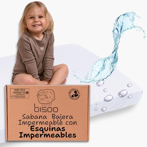 Bisoo Magic Sheet 35x75 - Komplett wasserdichtes Spannbetttuch mit Rundumgummizug 2in1: Jersey-Baumwolle Spannbettlaken & Matratzenauflage - Neugeborene Kinderwagen Matratzenbezug, Öko-Tex Weiß 75x35