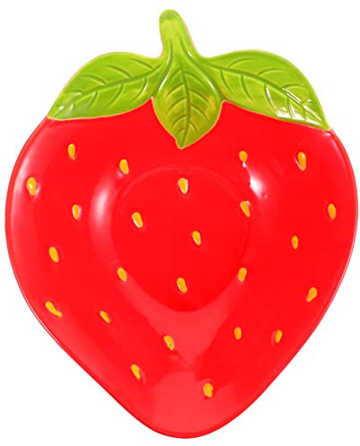 Warmhm Keramik Erdbeerschale - Niedliche Rote Obstschale FüR Zuhause, Salat- Und SnackschüSsel