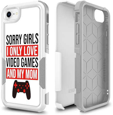 Candykisscase Case for iPhone SE 2022, Gamer Player Pattern Shock-Absorption Hard PC and Silicone Hybrid Dual Layer Defender Case for iPhone 7/8 /SE 2020 (Video Game Words)