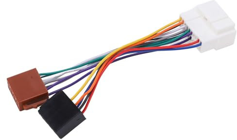 ISO Wiring Harness Adaptor, ABS Molded Connector, Plug Car Stereo Radio Replacement with Heat, Long Lasting, Easy Installation, Scratch for