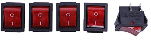 Pesfehhy 5 x Luce On/Off DPST Barca Interruttore a bilanciere 16A/250V 20A/125V AC