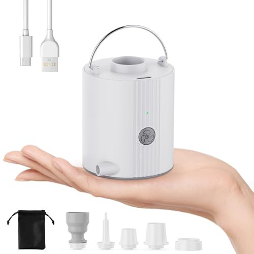 Pompe à air électrique, Pompe à Batterie Rechargeable avec 5 Buses, gonflage Rapide pour lit Gonflable, bouée, Sac sous Vide pour vêtements