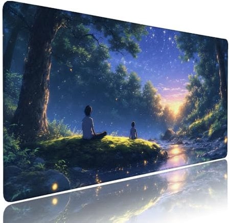 Gaming Mouse Pad Blue xxl Non Slip Waterproof Keyboard Mats Starry Sky Extended Large Small Mouse Mat 23.6x11.8x0.12in for Laptop Desk Pad Office and Home Desk Protector, With Rubber Base d-864