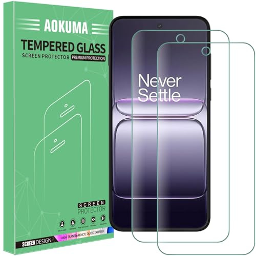AOKUMA Schutzfolie für OnePlus Nord CE5 Panzerglas, 【2 Stück】 Glas kompatibel mit OnePlus Nord CE5 Displayschutz, Premium Glasfolie mit 9H Härte, Anti Kratzer, Splitterfest,Anti-Öl,Anti-Bläschen