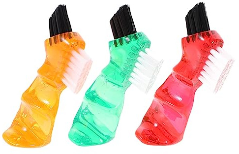 FRCOLOR 5 Sätze Tragbare Prothesenbürsten Multifunktionale Reinigungsbürsten Für Mundpflege Kleine Mini Bürsten Für Zahnersatz Für Zuhause Und Unterwegs Rot Orange Grün 3 Stücke * 5