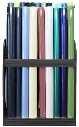 Présentoir De Rangement for Rouleaux De Tissu en Bois Robuste, Présentoir for Papier d'emballage, for Film De Fenêtre, Papier Peint Et Rideaux(Color1)
