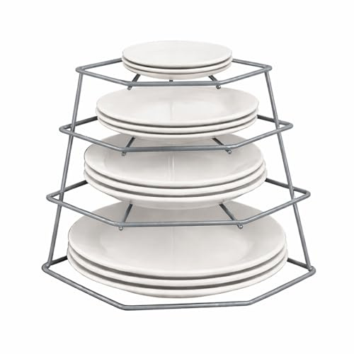 Greenfields Corner Kitchen Plate Rack Tidy Cupboard Shelf Insert Organiser New (Grey)