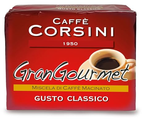 Caffè Corsini - Caffè Macinato Qualità Oro, Miscela Pregiata Aromatica e Soave, Tostatura Media, Ideale per Moka ed Espresso – Formato Convenienza 500g (2 x 250g)