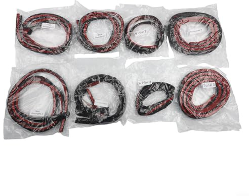 Hasaller Rubber Weatherproof Sealing Strip Sound Insulation for Tesla Model 3 2022-2025 Black Body Seal Noise Reduction Door Guard Trim 8 Pieces