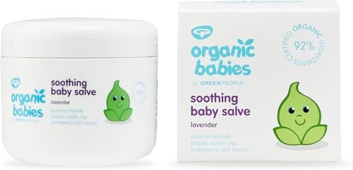 Green People Organic Babies Soothing Baby Salve, 100ml | Natural and Organic Lavender, Eczema-Friendly, Paraben Free, Natural and Organic Rescue Salve, Hemp Relieves Discomfort