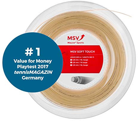 MSV Unisex – Erwachsene Soft-Touch Natur Saitenset 12m Tennis-Saite