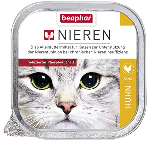 BEAPHAR – Nierendiät Huhn – Diätalleinfuttermittel Für Katzen Mit Chronischer Niereninsuffizienz – Zur Unterstützung Der Nierenfunktion – 100 g