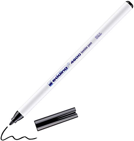 edding 4600 Textilstift - schwarz - 10 Stück - Rundspitze 1 mm - Textilstifte waschmaschinenfest (60 °C) zum Stoff bemalen - Stoffmalstift