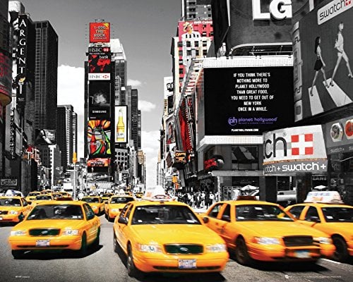 GB Eye 40 x 50 cm Times Square Yellow Cabs New York Mini-Poster, Mehrfarbig