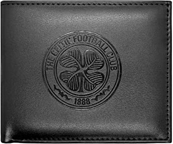 Celtic FC Official Football Gift Embossed Crest Money Wallet Black
