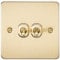 Knightsbridge FP2TOGBB Flat Plate - Brushed Brass 10AX 2G 2-Wege-Kippschalter, gebürstetes Messing, 230 V, Messingfarben