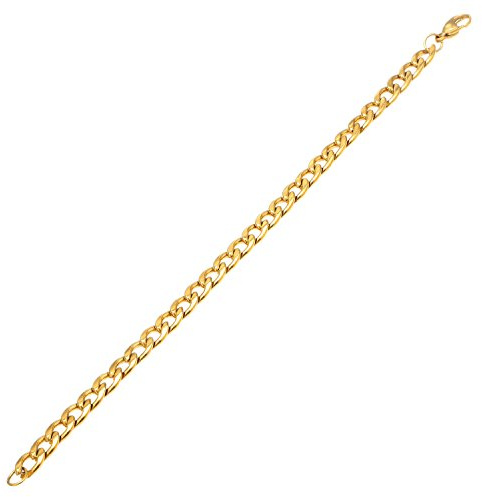 DonDon Herren Panzerketten Armband Edelstahl Gold Verschiedene Stärken
