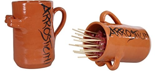 Cruche porte-brochettes en terre cuite Typique de la région des Abruzzes Grand format Pouvant contenir jusqu’à environ 30 brochettes