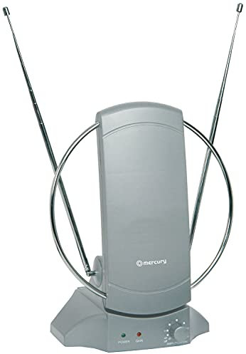 Mercury Indoor High Gain Amplifier TV Aerial, compatible with Digital TV & DAB/FM Radio Signals