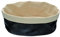 APS 30371 Runder Baumwoll-Brotkorb mit einstellbarer Höhe, 25 x 18 x 12 cm Schwarz/Beige