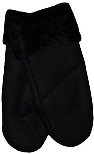 SamWo, Handschuhe/Fäustlinge für Damen, 100% Lammfell, Größe: M, schwarz q