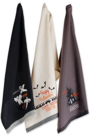 DII Ensemble de Serviettes de Cuisine en Coton Embelli, Yikes, 45,7 x 71,1 cm