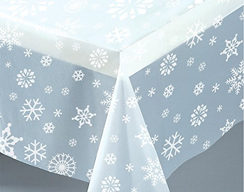 Clear Snowflake Plastic Table Cover (137cm x 274cm)