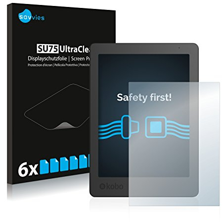 savvies Protection Ecran pour Kobo Aura Edition 2 (6 Pièces) - Film Protection Ultra Clair