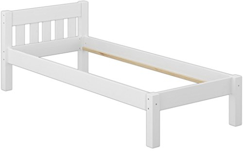Erst-Holz®Weißes Futonbett Einzelbett 100x200 Massivholzbett Kiefer Bettrahmen ohne Rollrost 60.38-10 W oR