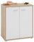 IDIMEX Meuble à Chaussures Olympe, Commode Meuble de Rangement avec 2 Portes avec 4 tablettes intérieures, en mélaminé décor chêne Sonoma et Blanc Mat